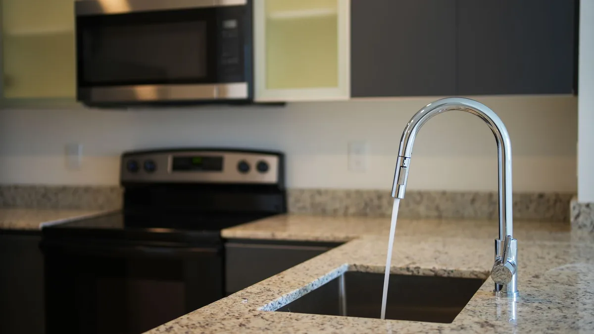 Stone countertop set on new cabinets in Anaheim, CA